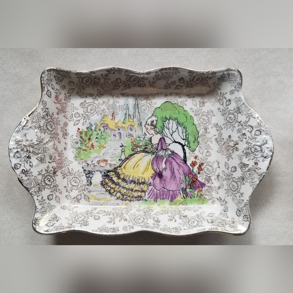 Vintage James Kent Ltd Longton England Lavender Lady Porcelain set of 3 - Picture 4 of 7